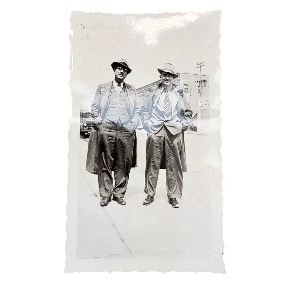Vtg Handsome Men Posing Together on Sunny Day Vehicle Original Monochrome Photo